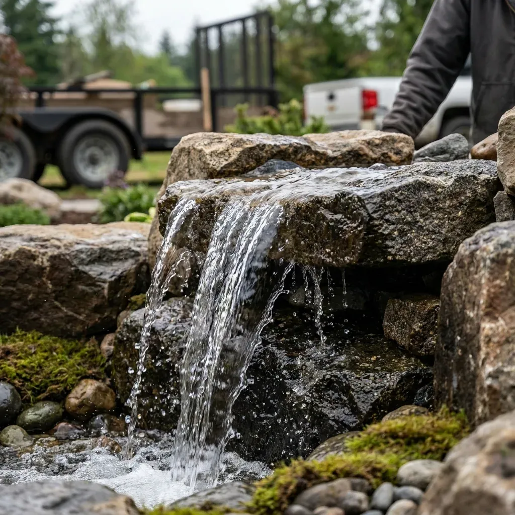 Custom Waterfalls project portfolio — Landscapify Vancouver landscaping